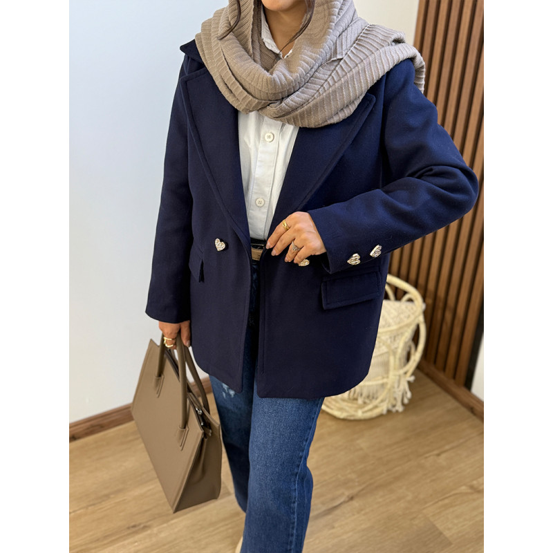 کت زنانه فوتر سرمه ای کد 210