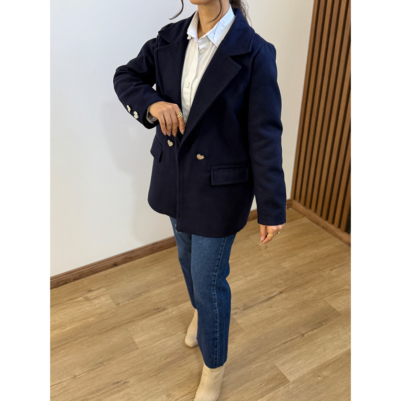 کت زنانه فوتر سرمه ای کد 210