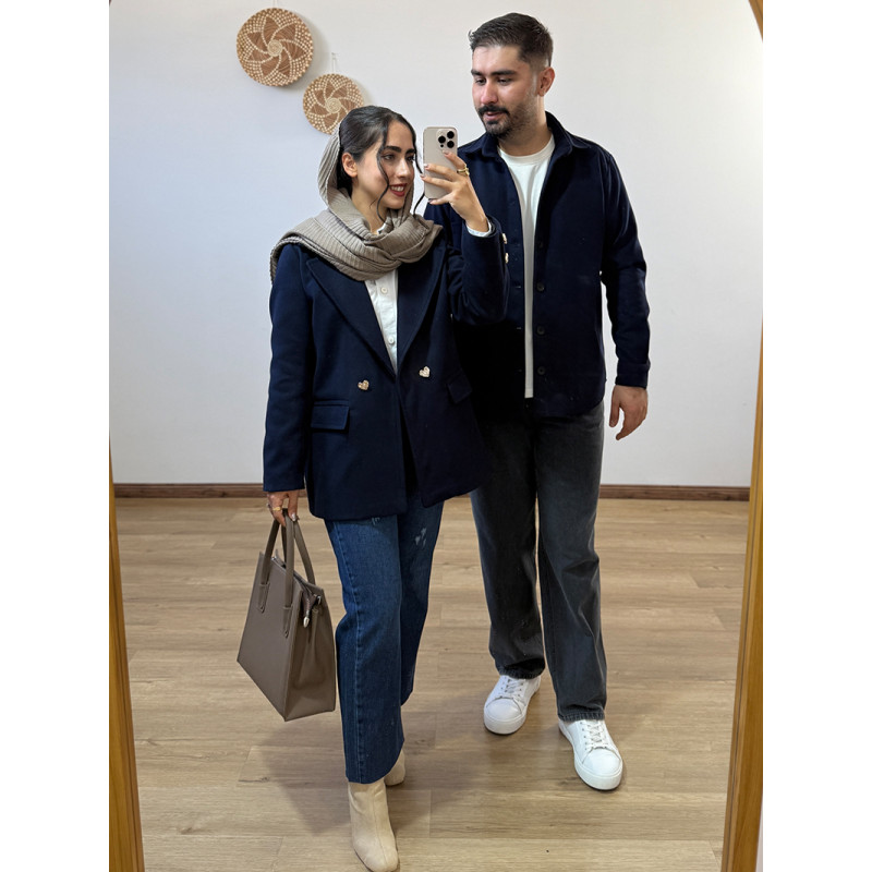 کت زنانه فوتر سرمه ای کد 210