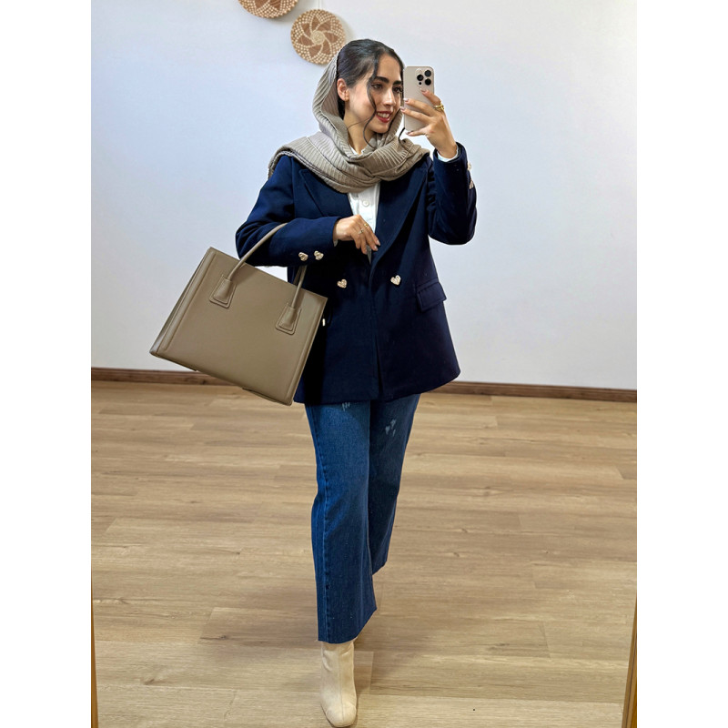 کت زنانه فوتر سرمه ای کد 210