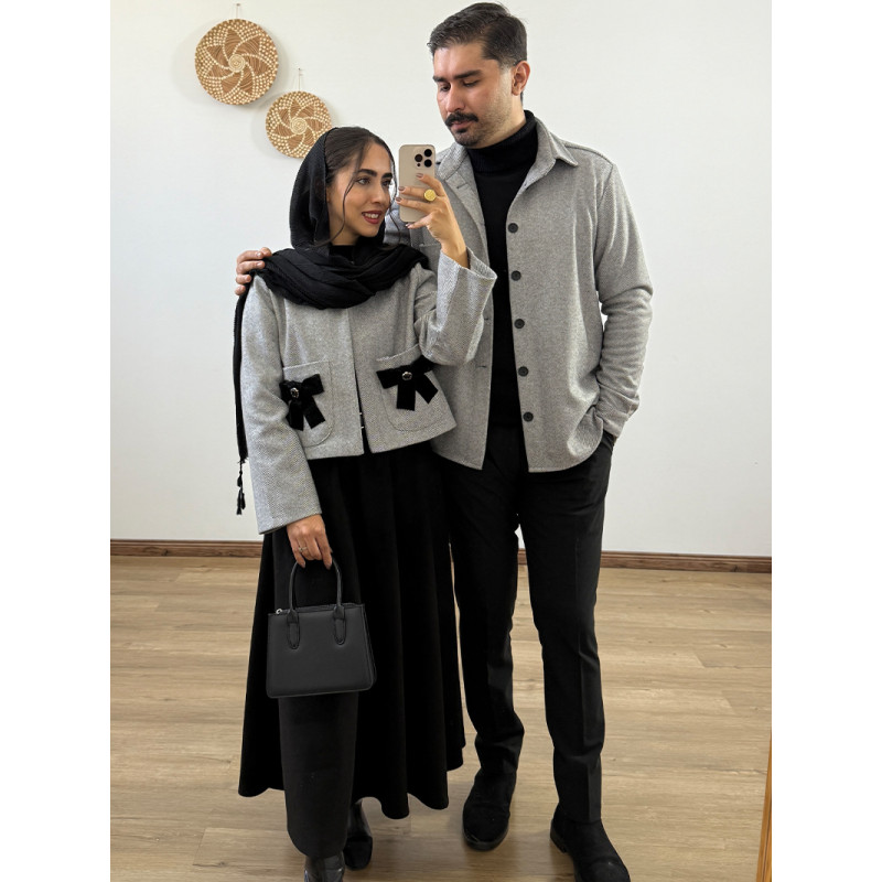 کت و دامن یلدا رنگ طوسی کد 221