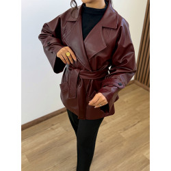 کت زنانه چرم چری کد 222