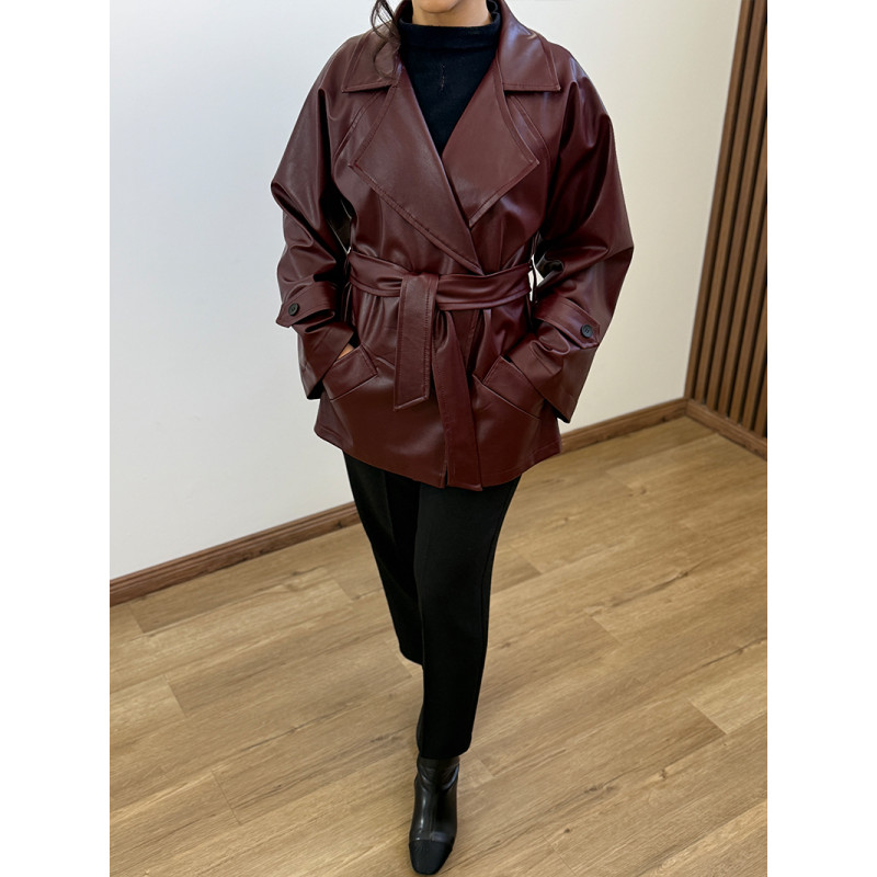 کت زنانه چرم چری کد 222