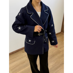 کت زنانه سرمه ای کد 224