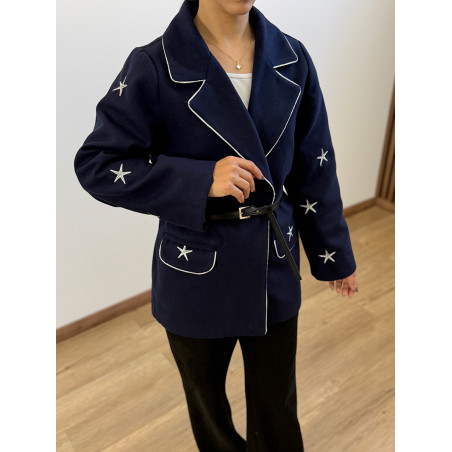 کت زنانه سرمه ای کد 224