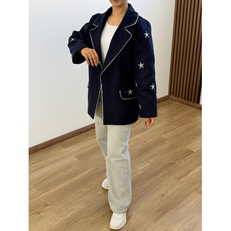 کت زنانه سرمه ای کد 224