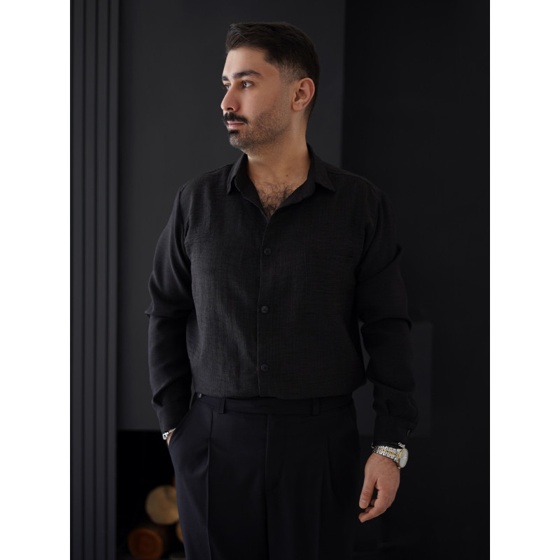 پیراهن مردانه مشکی کد 230