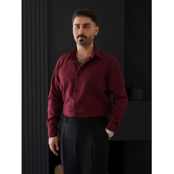 پیراهن مردانه زرشکی کد 231