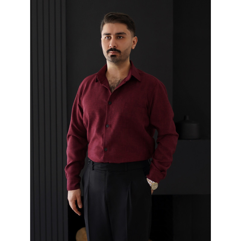 پیراهن مردانه زرشکی کد 231