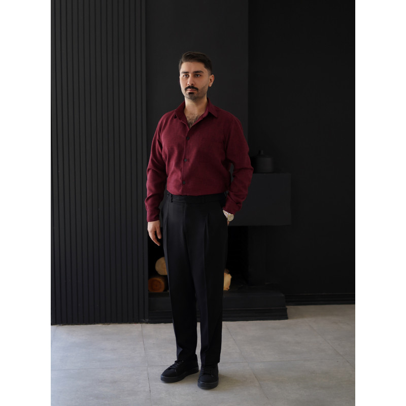 پیراهن مردانه زرشکی کد 231