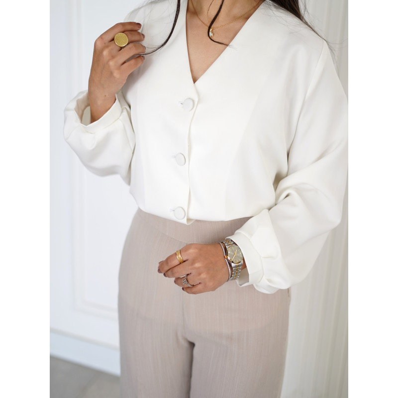 شومیز زنانه سفید کد 235