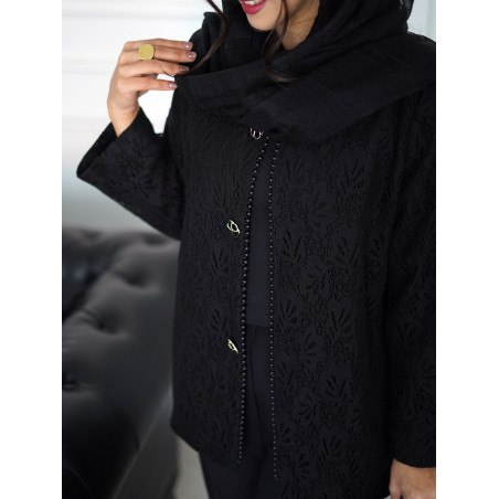 کت زنانه گیپور مشکی کد 236