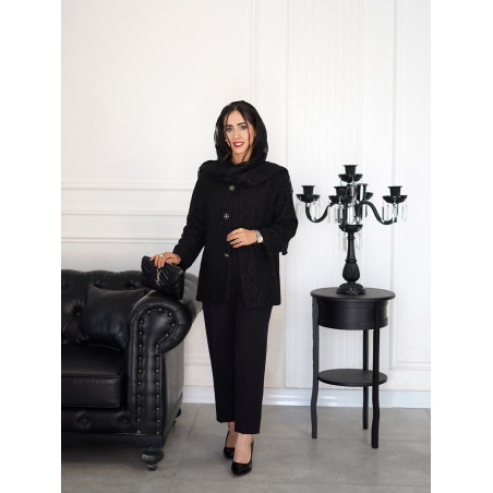 کت زنانه گیپور مشکی کد 236