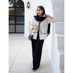 ست مانتو مشکی و شوار کد 517