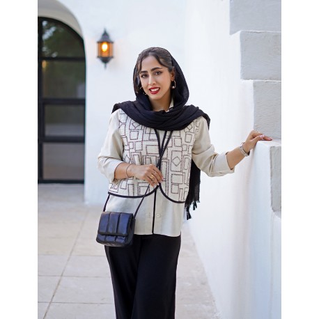 ست مانتو مشکی و شوار کد 517